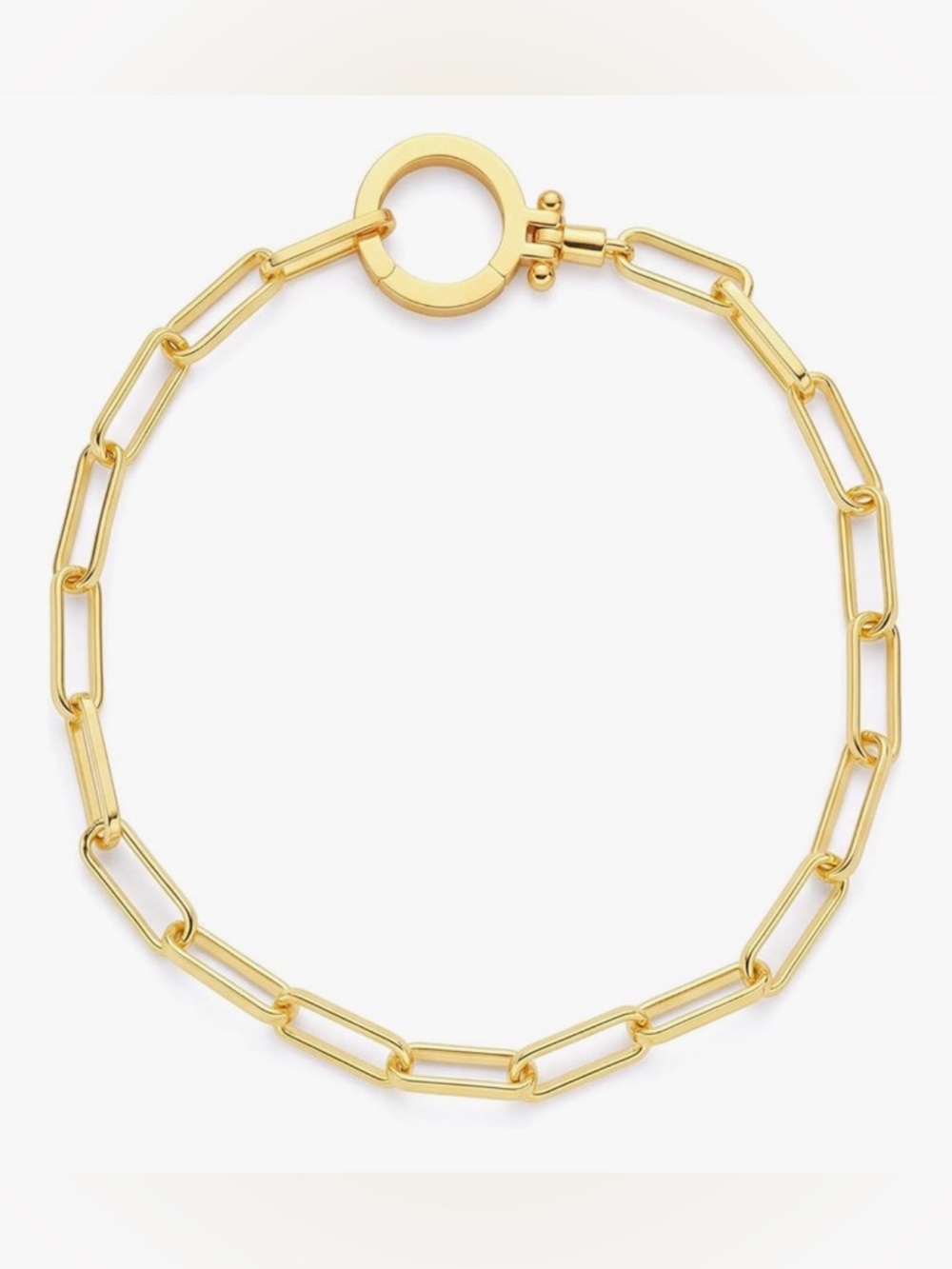 NEW 18K Gold Plated Gold Paperclip Chain Bracelet